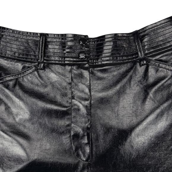 WILFRED Aritzia Funk Glossy Vinyl High Rise Slim Fit Pant Sz 2 Black - Picture 5 of 8